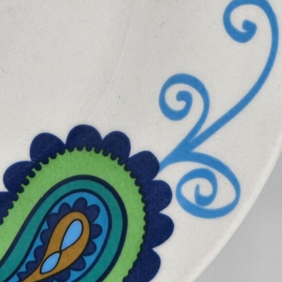 Royal Norfolk Blue Paisley Blue Green White Dinner Plate China Lot Of 2 Vintage - Picture 7 of 10